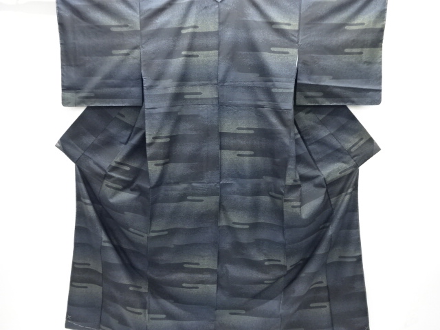 JAPANESE KIMONO / UNUSED / SILK / DORO OSHIMA TSUMUGI / WOVEN EGASUMI